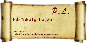 Páskuly Lujza névjegykártya